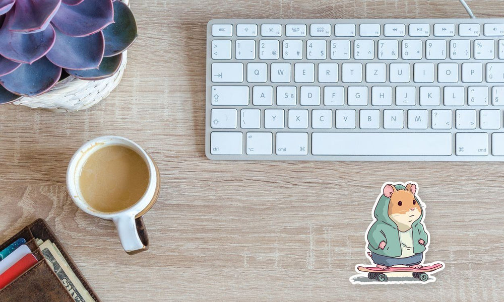 Hamster Hoodie Skateboard Kawaii Sticker