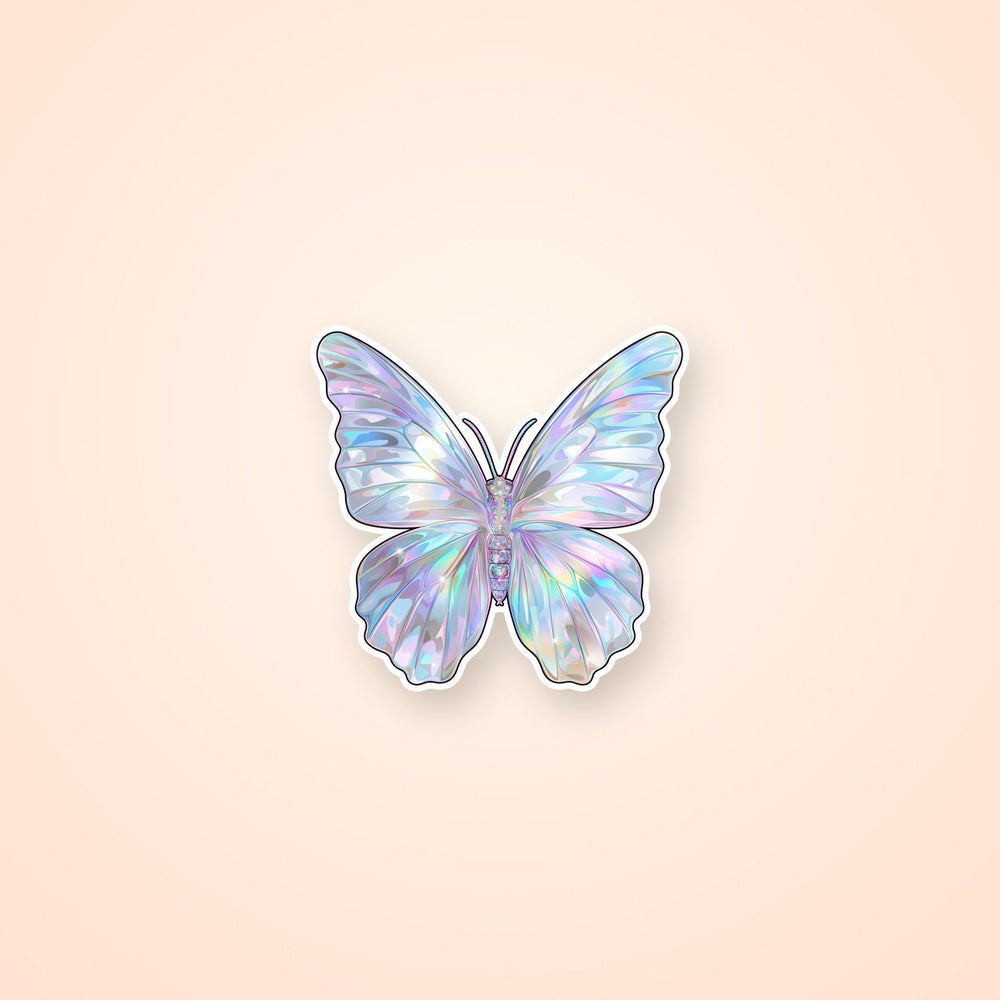 Chrome Butterfly Sticker