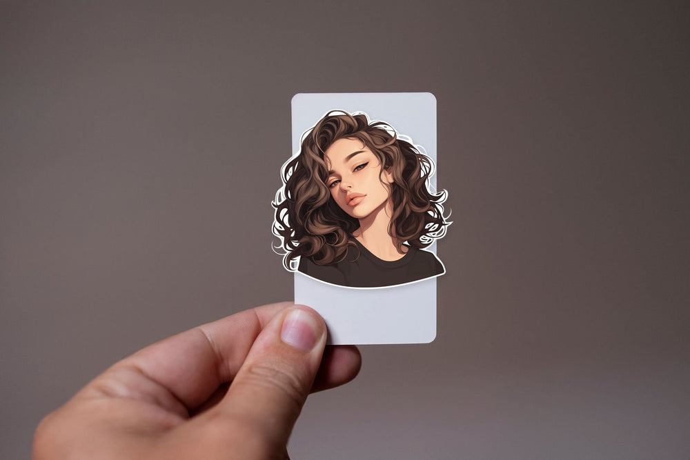 Curly Hair Girl Portrait Sticker