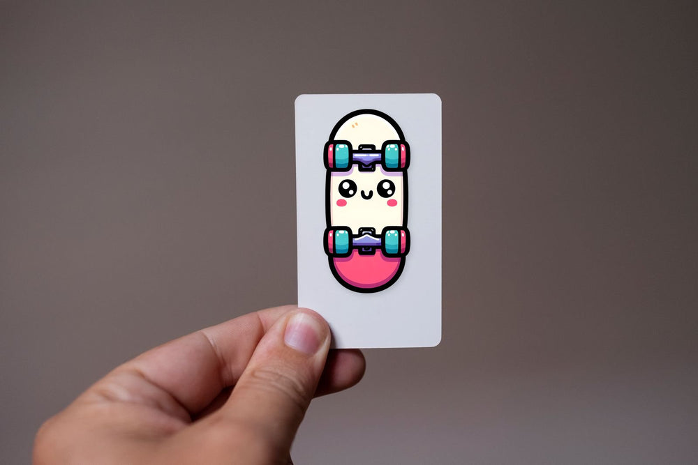 Cute Skateboard Kawaii Face Sticker