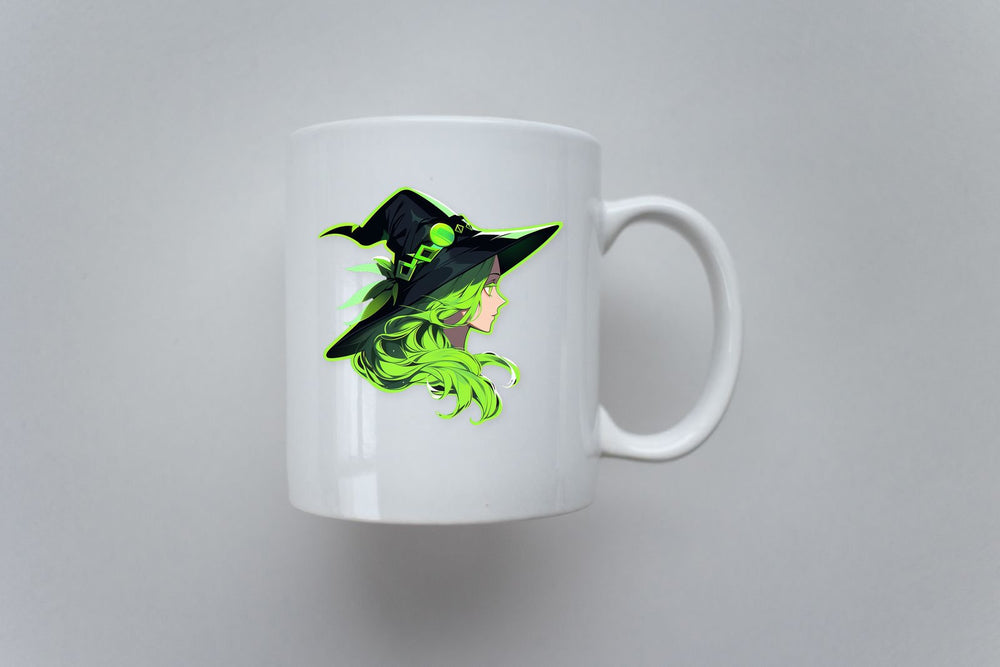 Green Witchy Anime Girl Sticker
