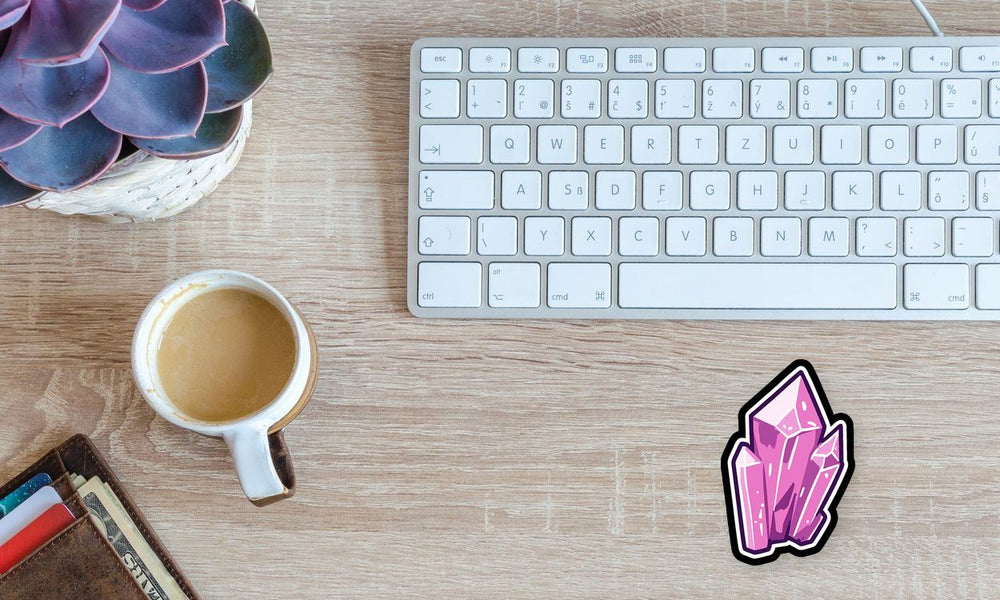 Pastel Pink Crystal Gem Aesthetic Sticker