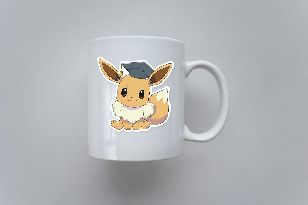 Graduation Eevee Pokemon Cute Sticker