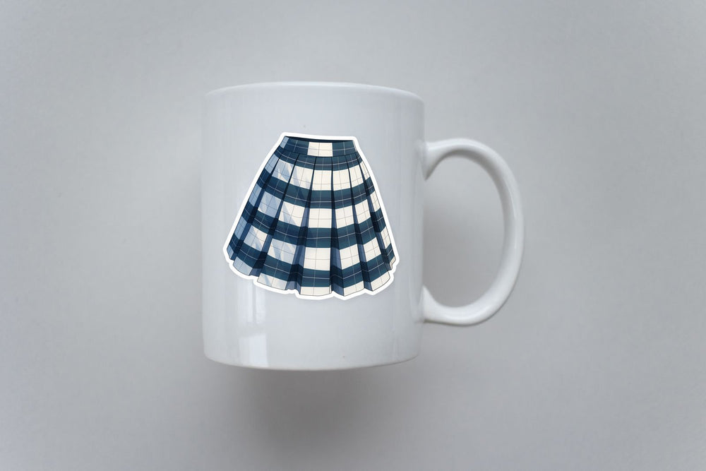 Blue Plaid School Skirt Sticker