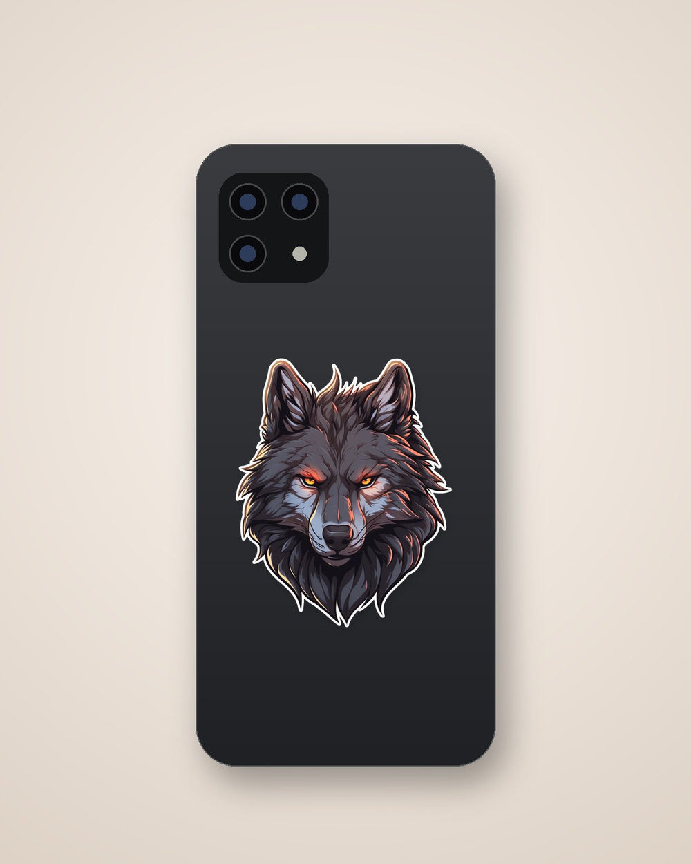 Black Wolf Head Sticker