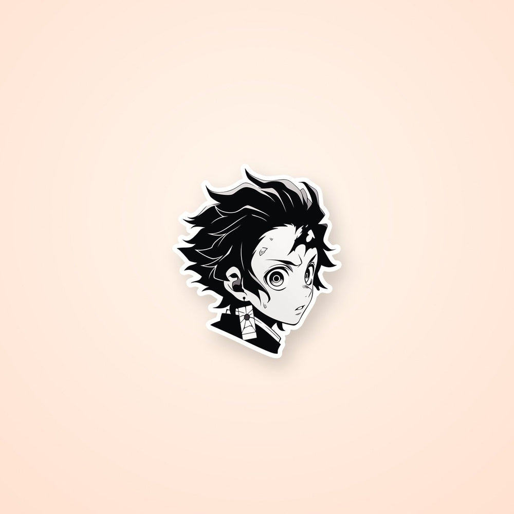 Kimetsu No Yaiba Tanjiro Black & White Sticker