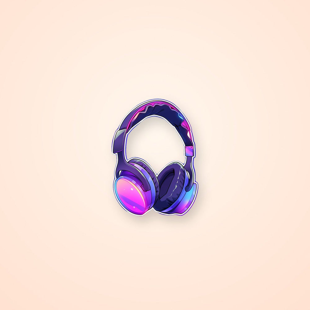 Purple Headphones Aesthetic Sticker