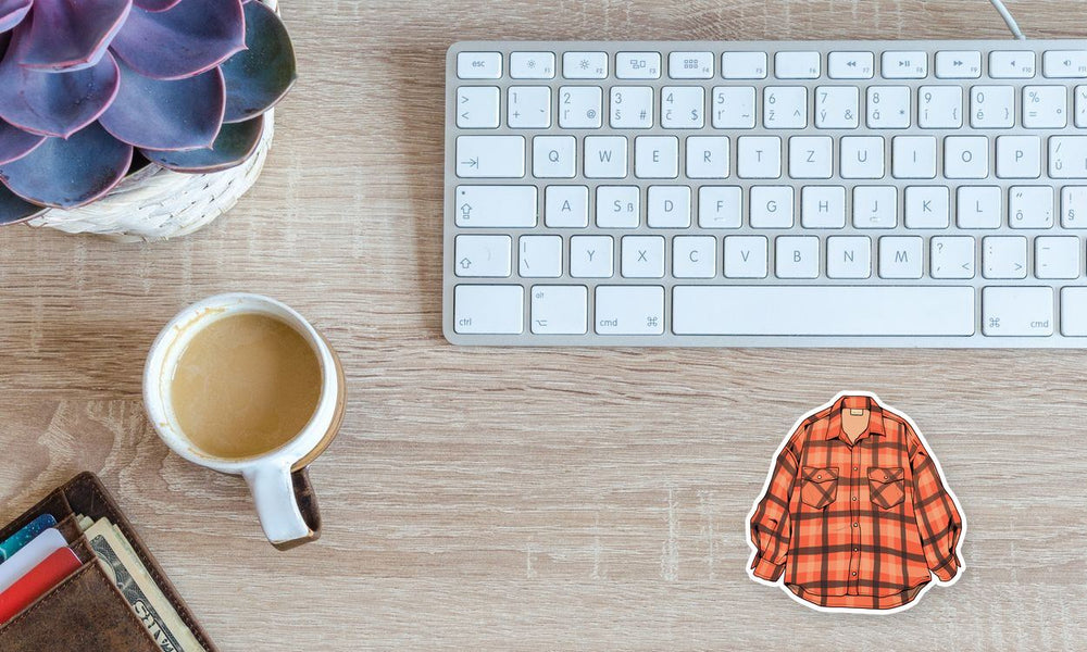 Orange Flannel Shirt Sticker