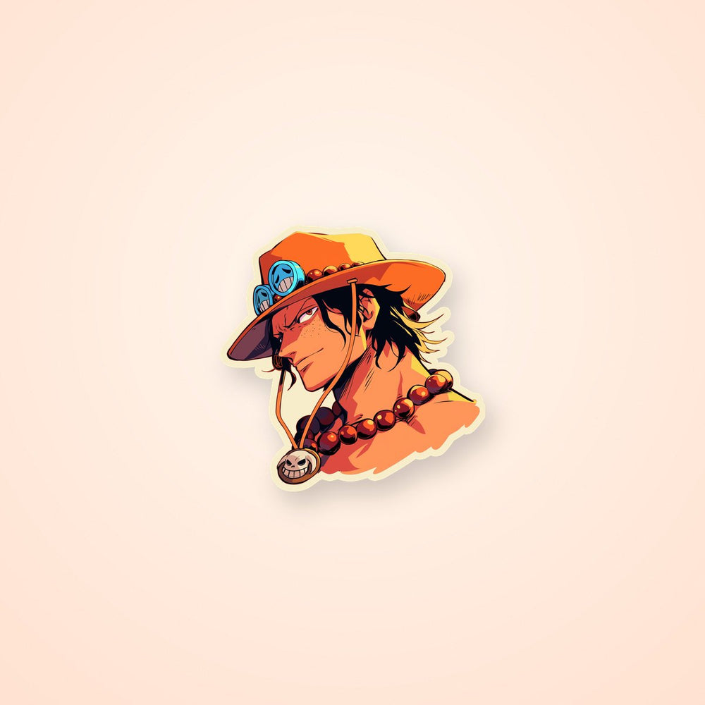 One Piece Ace Smirking Sticker