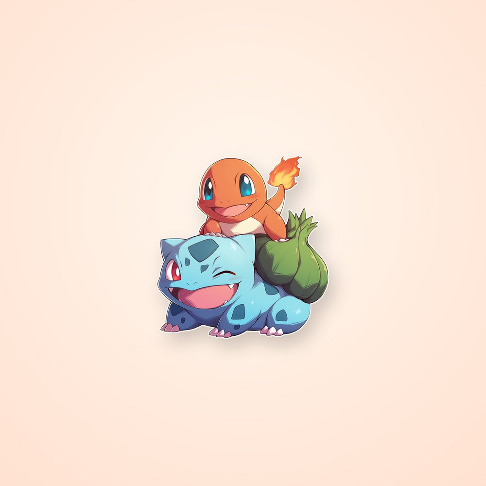 Pokemon Bulbasaur and Charmander Sticker