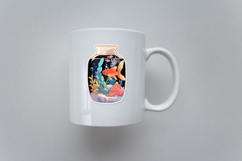 Aquarium Jar with Fishes Sticker