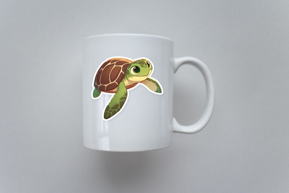 Cute Sea Turtle Swimming Sticker