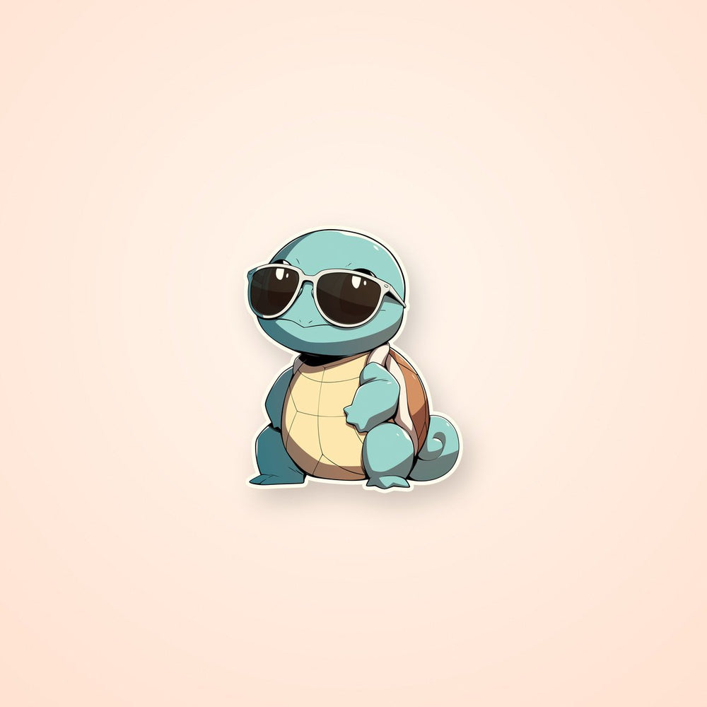 Squirtle with Sunglasses Cool Pokemon Sticker
