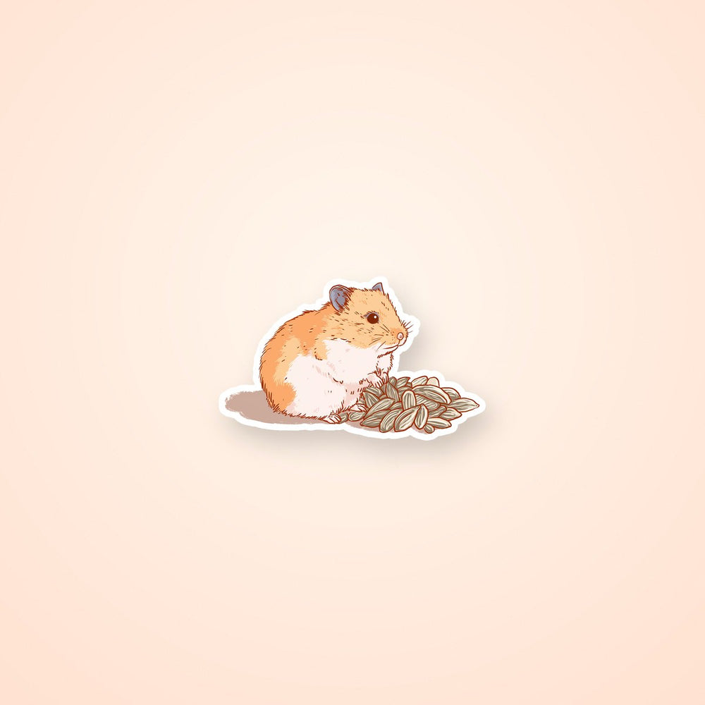 Cute Hamster Eating Sunflower Seeds Sticker