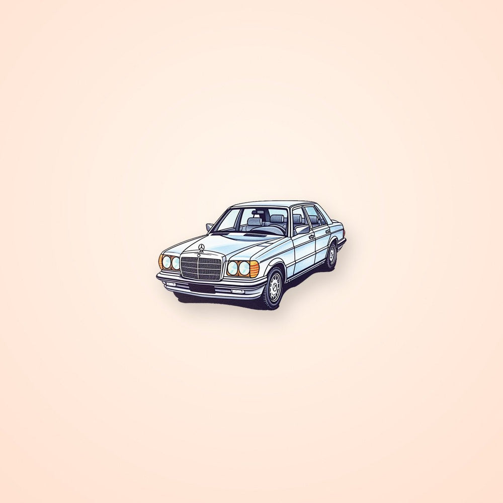 White Mercedes- Benz W126 Sticker