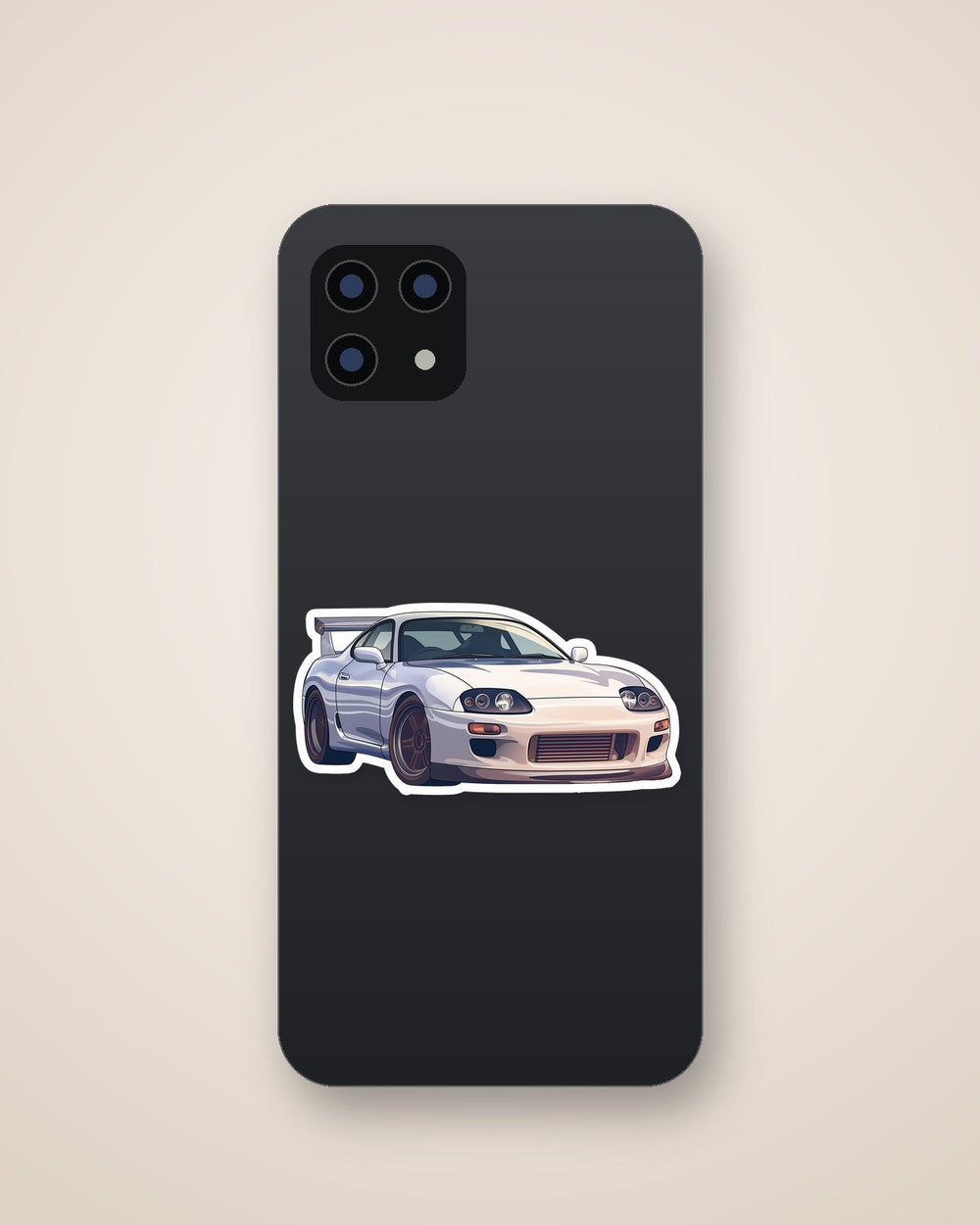 White Toyota Supra Car Sticker