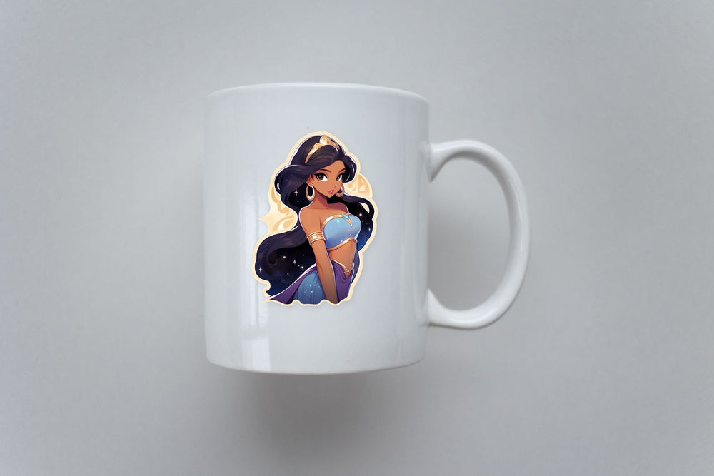 Aladdin Princess Jasmine Beige Stroke Sticker