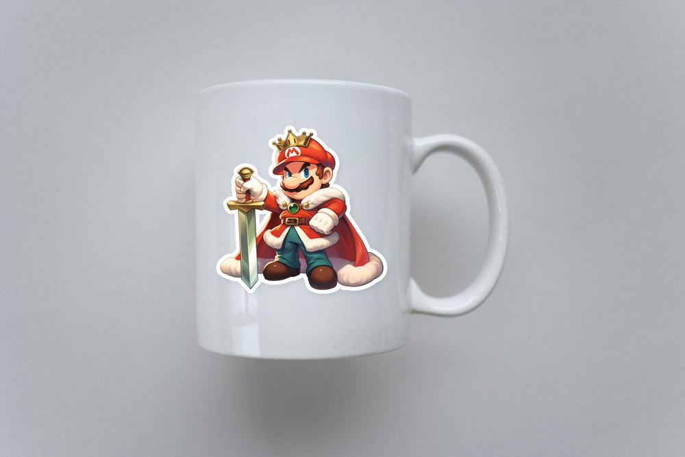 King Mario with Sword Royal Cape Sticker
