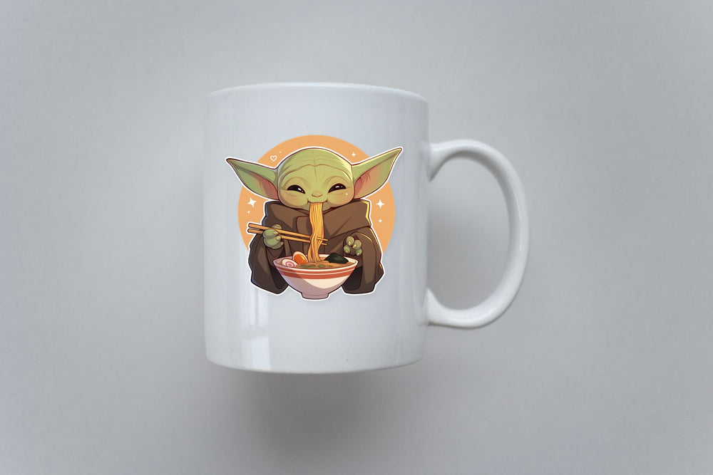 Grogu Baby Yoda Eating Ramen Clipart Sticker
