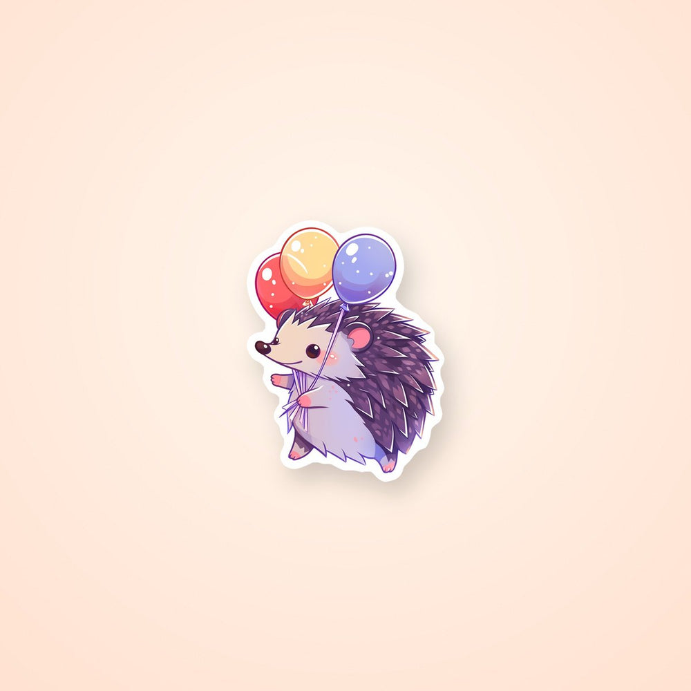 Cute Hedgehog with Balloons Sticker