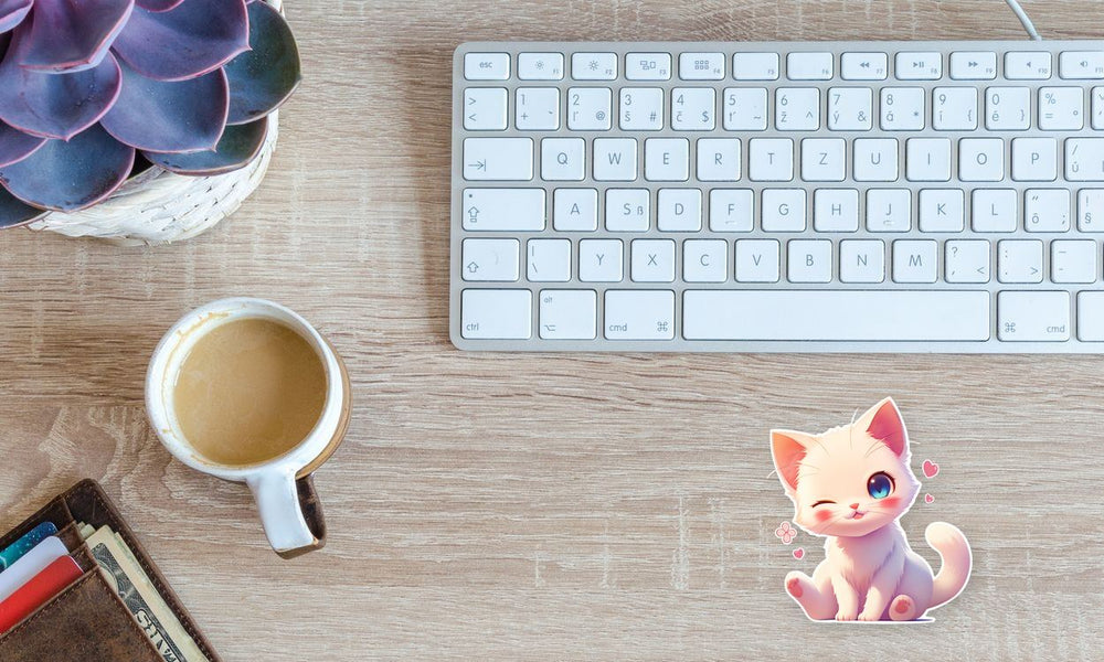 Adorable Kitten Winking Sticker