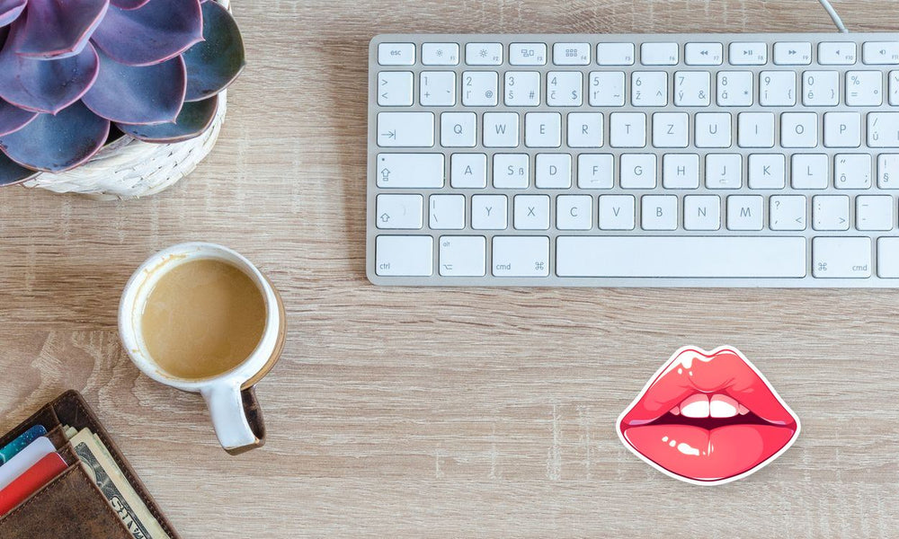 Juicy Pink Lips Sticker