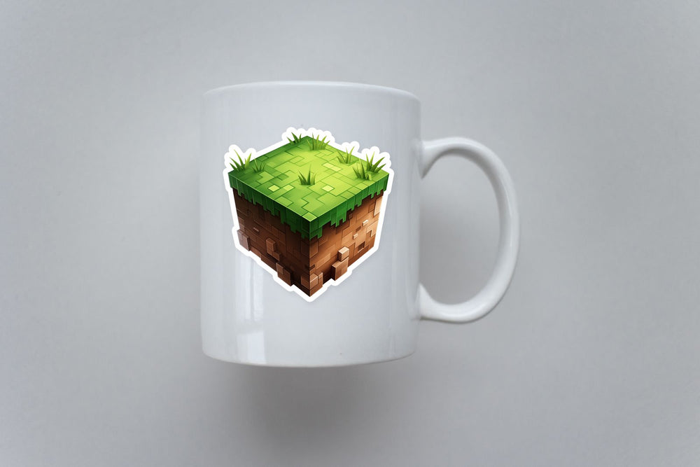 Minecraft Grass Block Clipart Sticker
