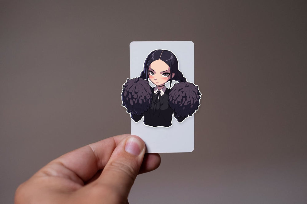 Wednesday Addams Goth Cheerleader Sticker
