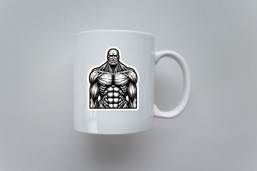 Colossal Titan Black White Aot Sticker