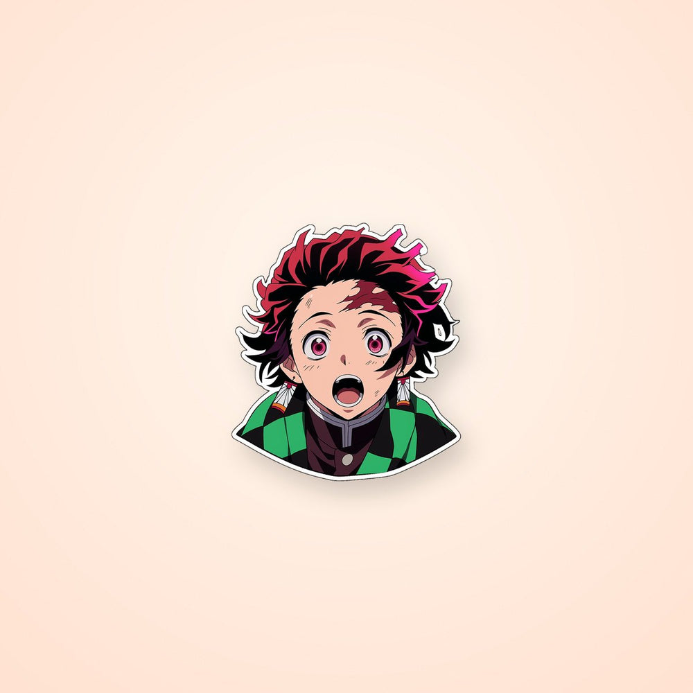 Surprised Tanjiro Kamado Anime Sticker