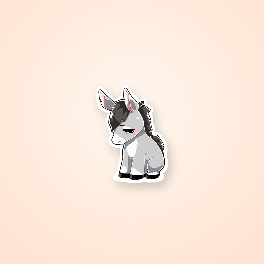Sad Grey Donkey Sticker