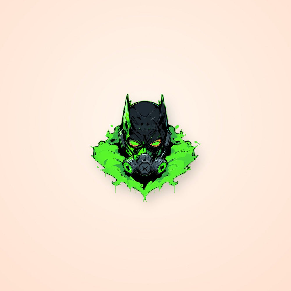 Batman in Gas Mask Toxic Sticker