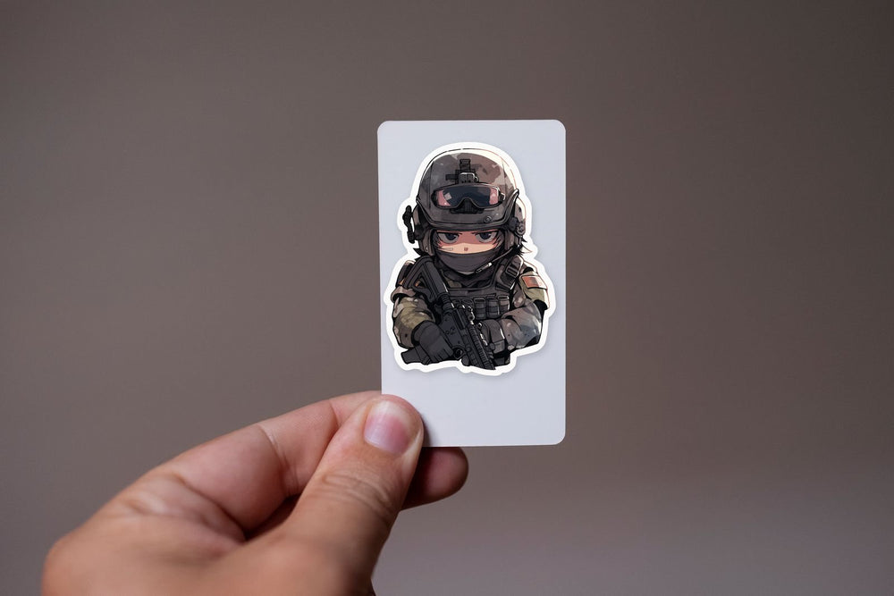 Anime Guy in Gear and Armed Sticker
