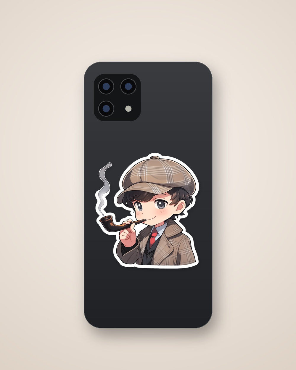 Child Sherlock Holmes with Pipe Sticker