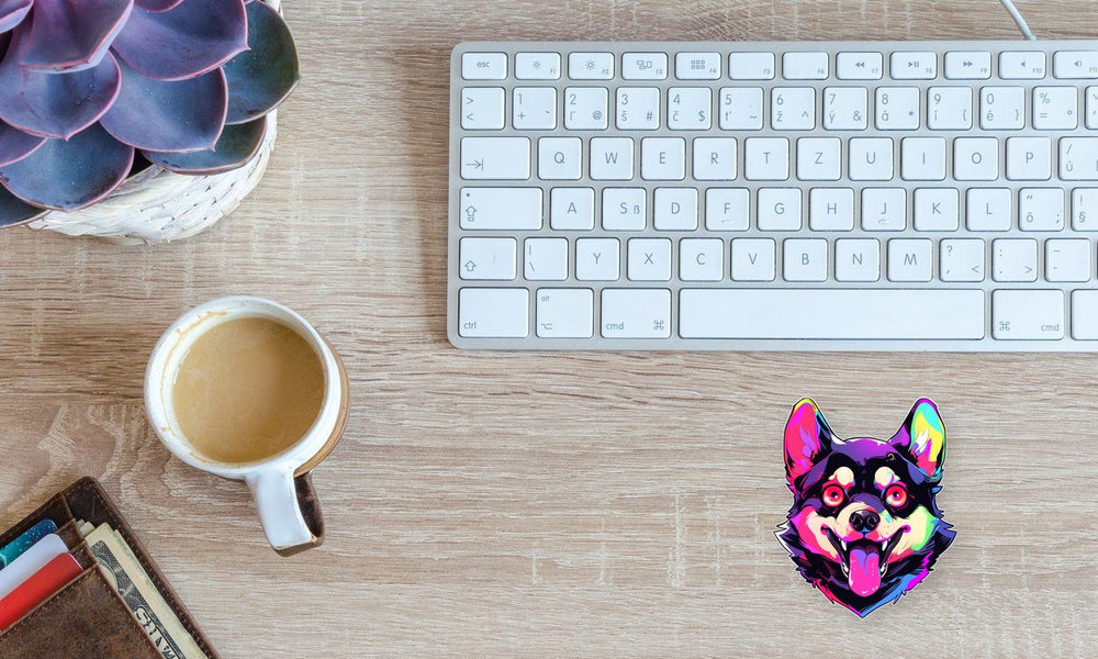 Colorful Dog Head Art Sticker
