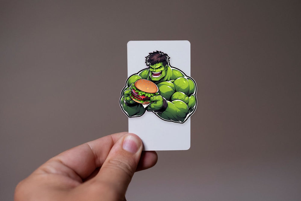 Marvel Hulk with Burger Sticker