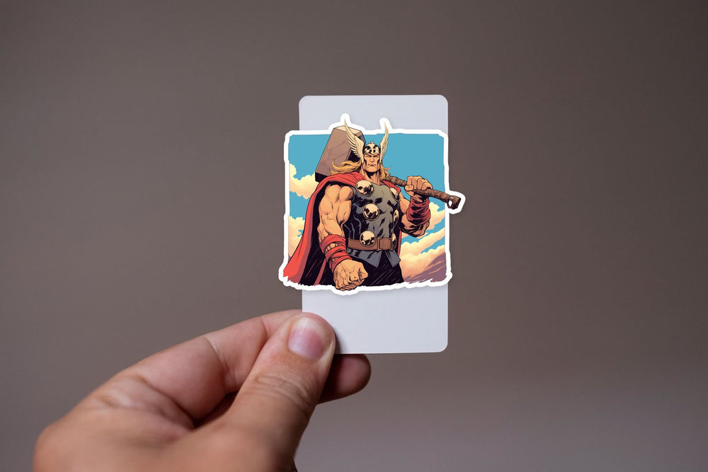 Thor Retro Comic Mighty Hammer Sticker