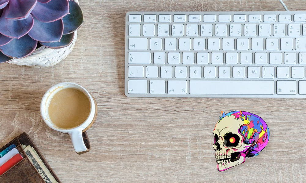 Scary Colorful Skull Sticker