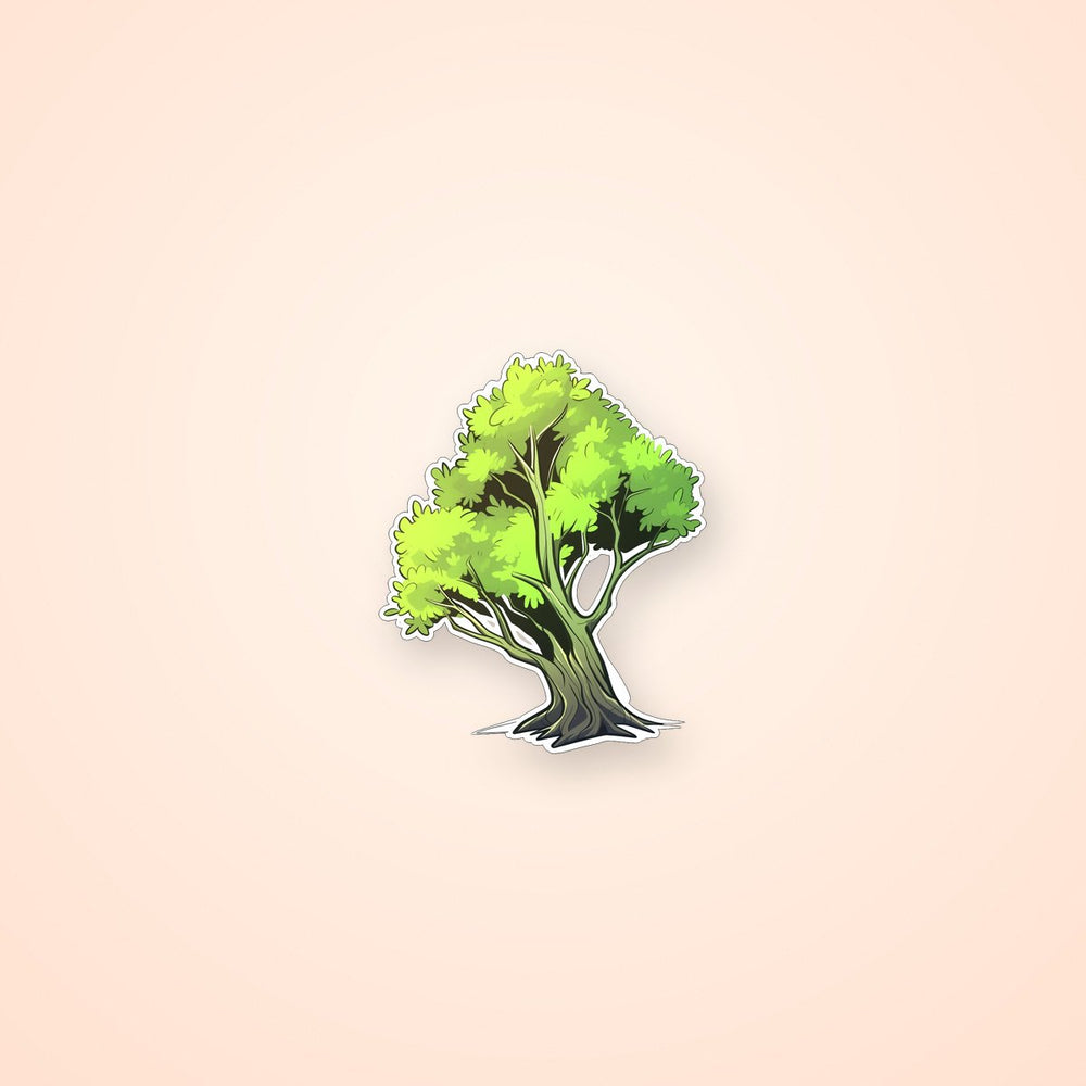 Aesthetic Green Tree Cartoon Sticker