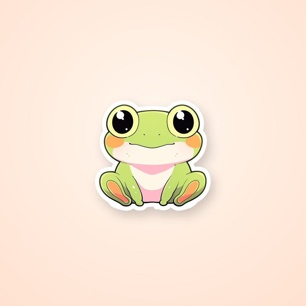 Cute Big-Eyed Frog Sticker