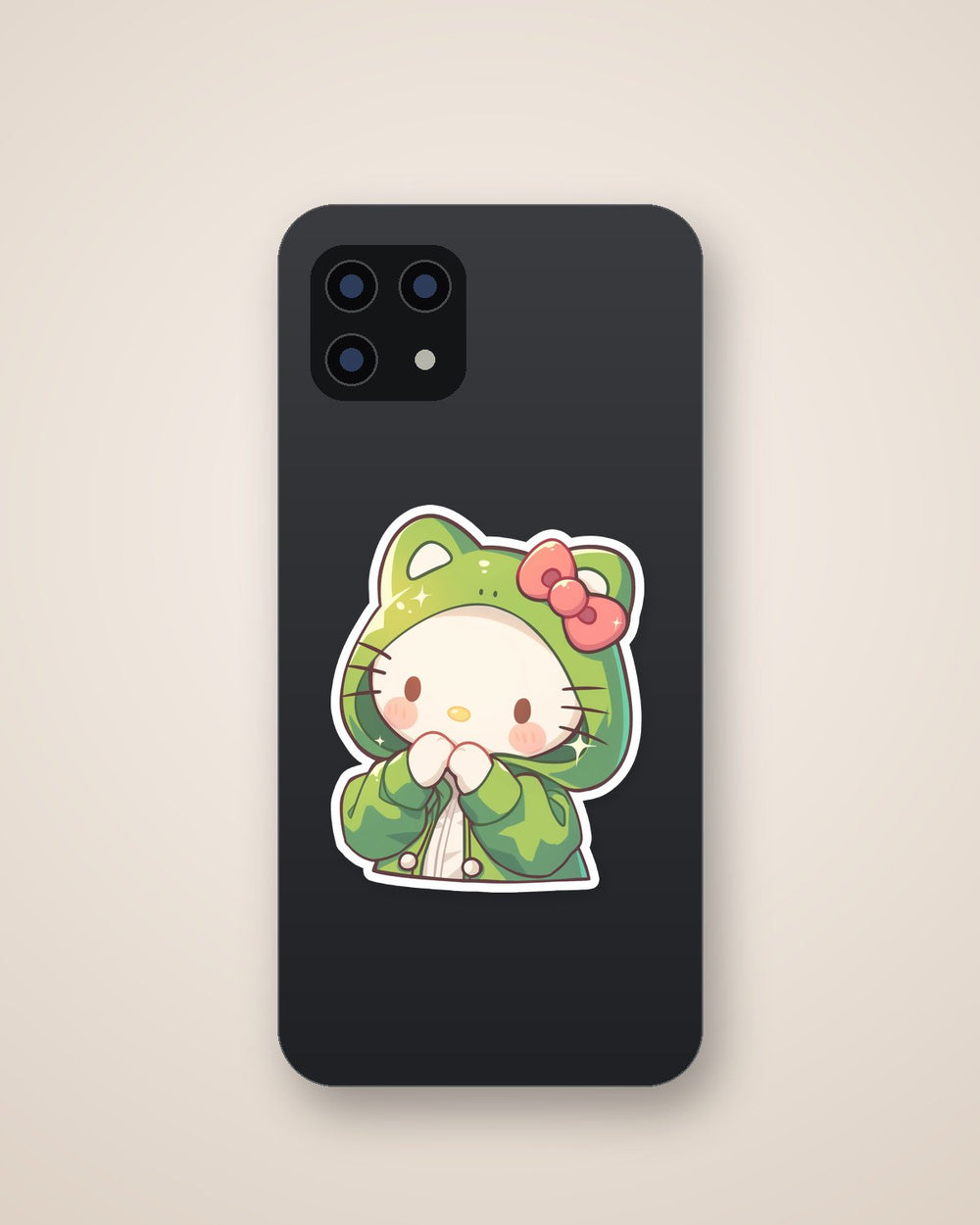 Hello Kitty Frog Hoodie Kawaii Sticker
