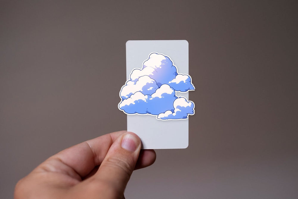 White & Blue Aesthetic Clouds Sticker