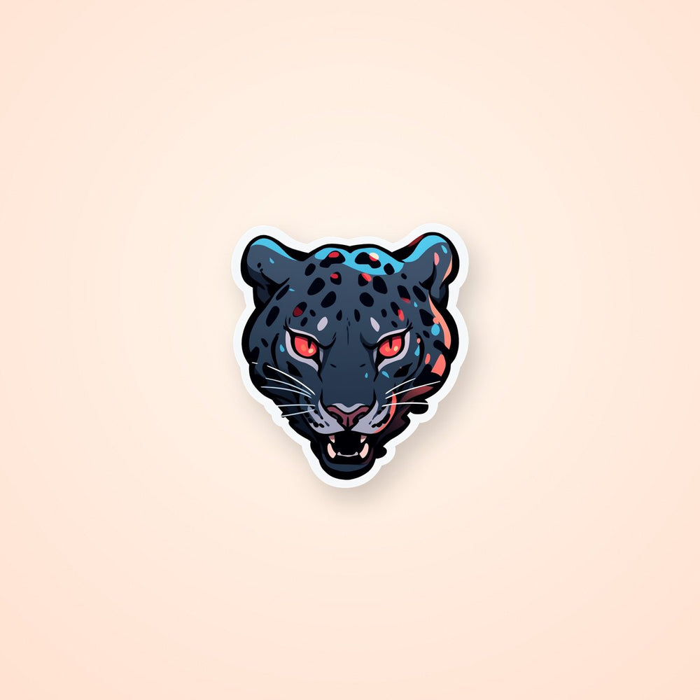Black Jaguar Head Sticker