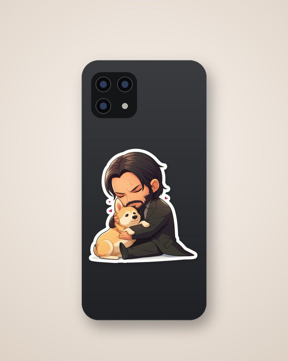 John Wick with Dog Chibi Sticker
