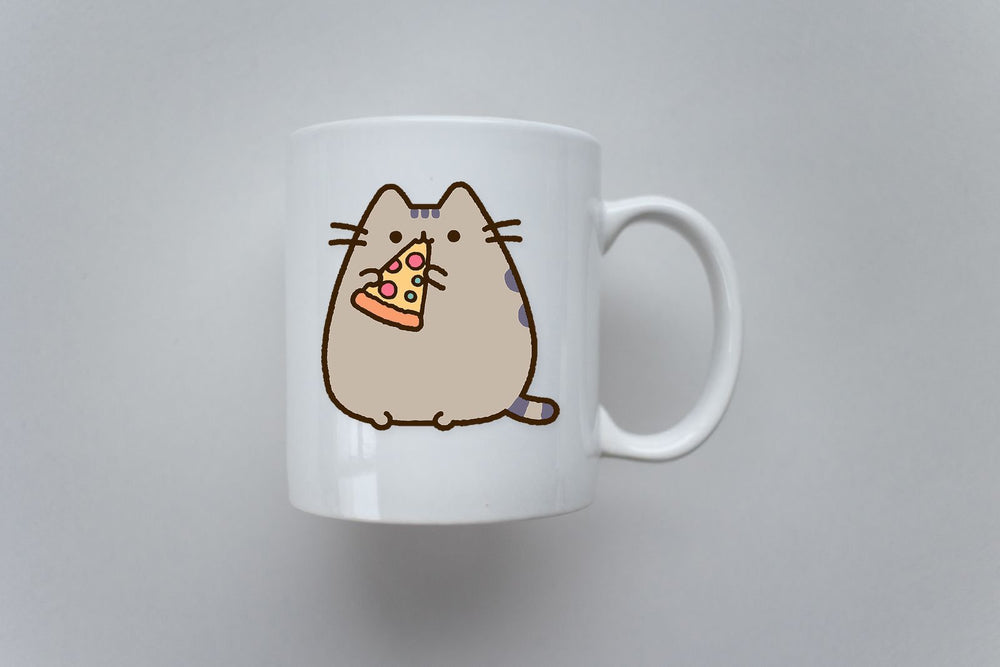 Pusheen the Cat Eating Pizza Sticker