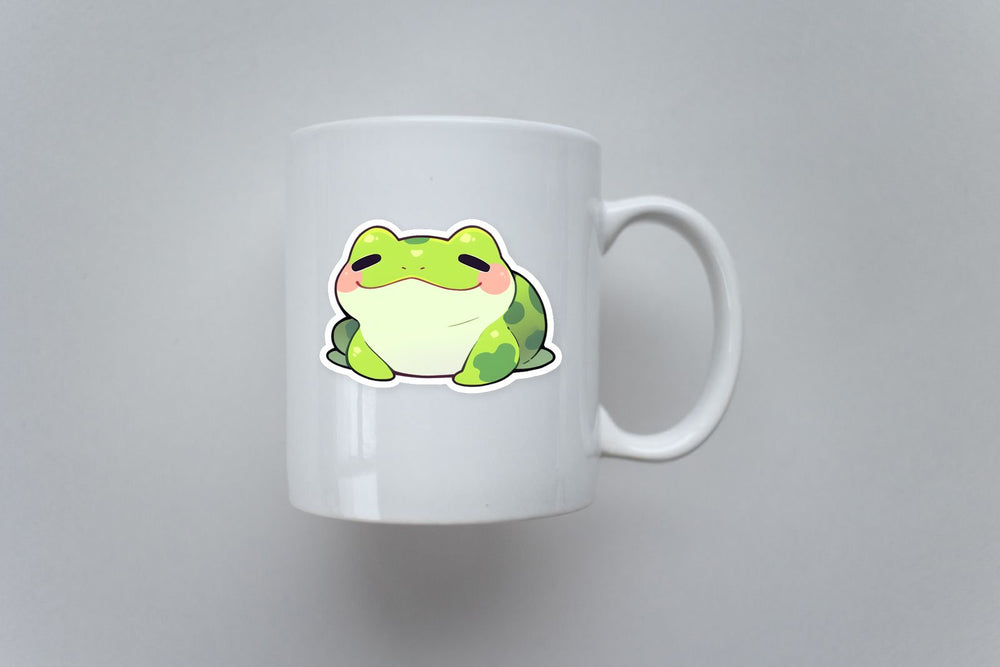 Cute Chubby Frog Smiling Sticker