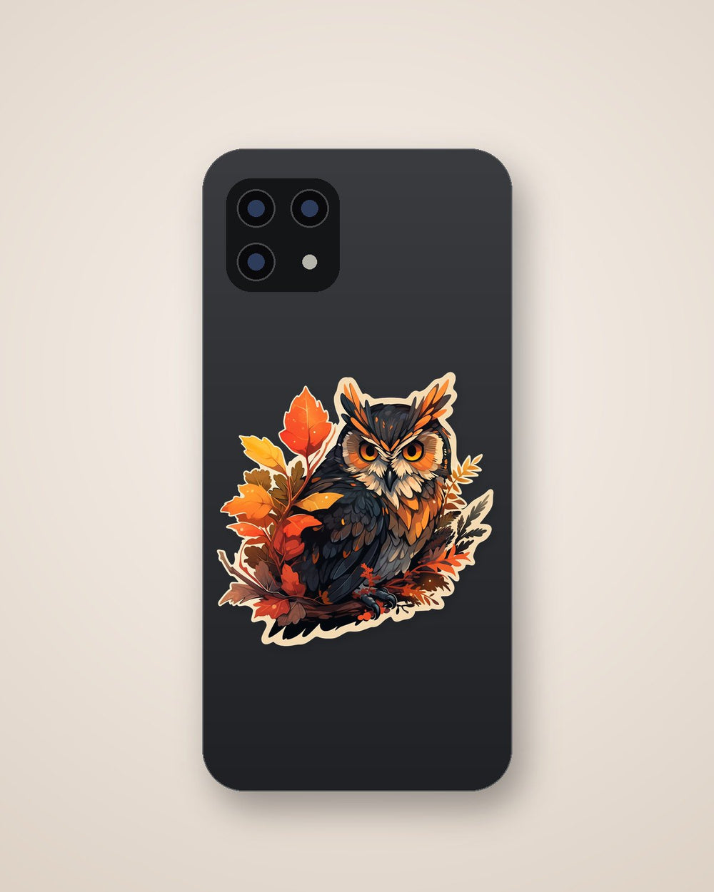 Owl in Fall Foliage Sticker