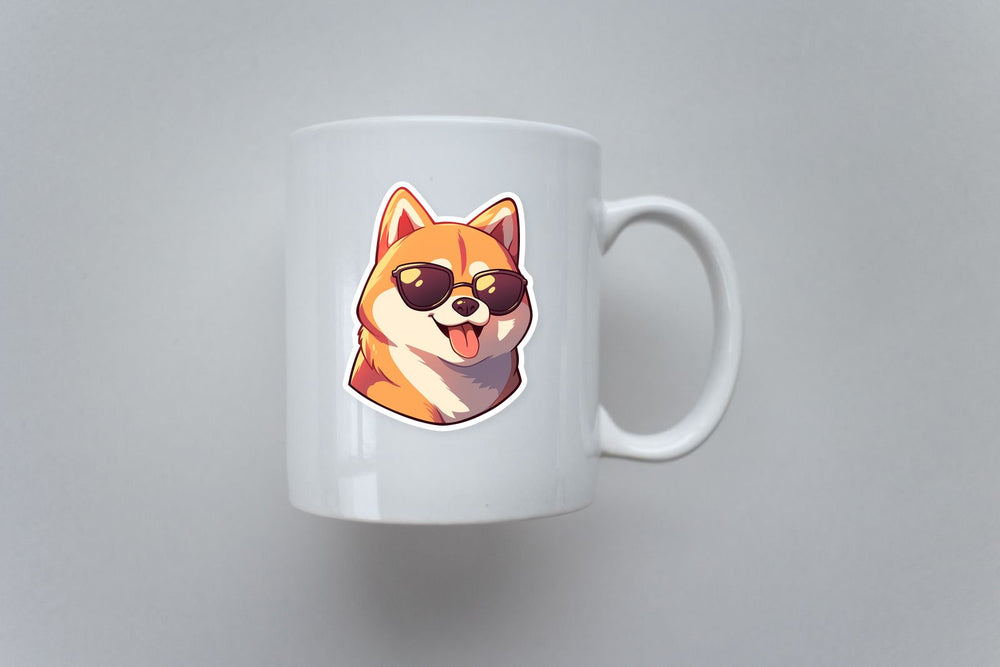 Shiba Inu Dog with Sunglasses Sticker