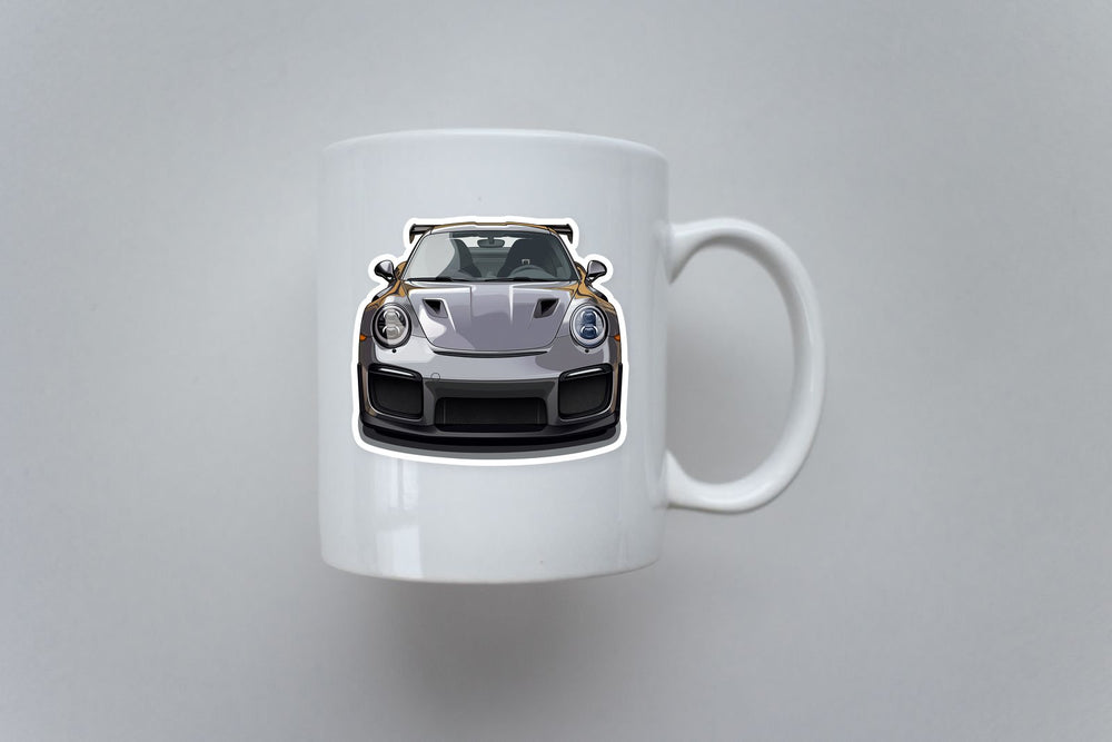 Silver Porsche Gt2 Rs Sticker