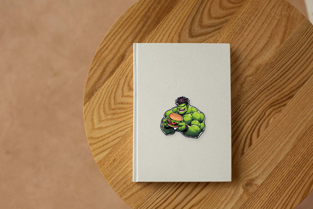 Marvel Hulk with Burger Sticker